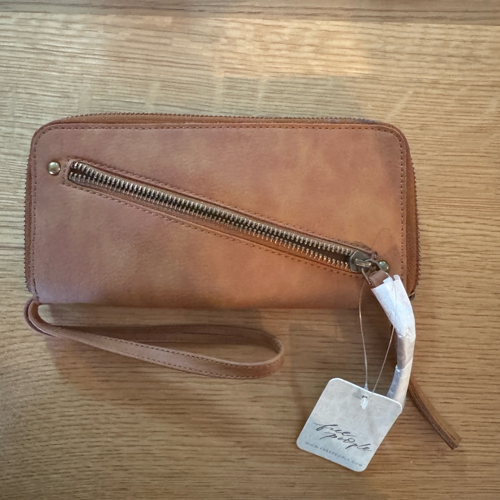 Brown Leather Wristlet Wallet